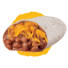 Bean burrito with cheese